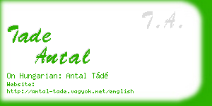 tade antal business card